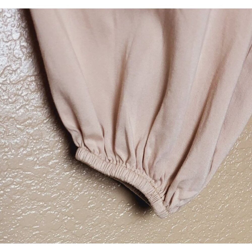 Pinch Womens Blush Pink Ruffled Long Sleeve Peasant Dress Top Size M - Picture 3 of 9